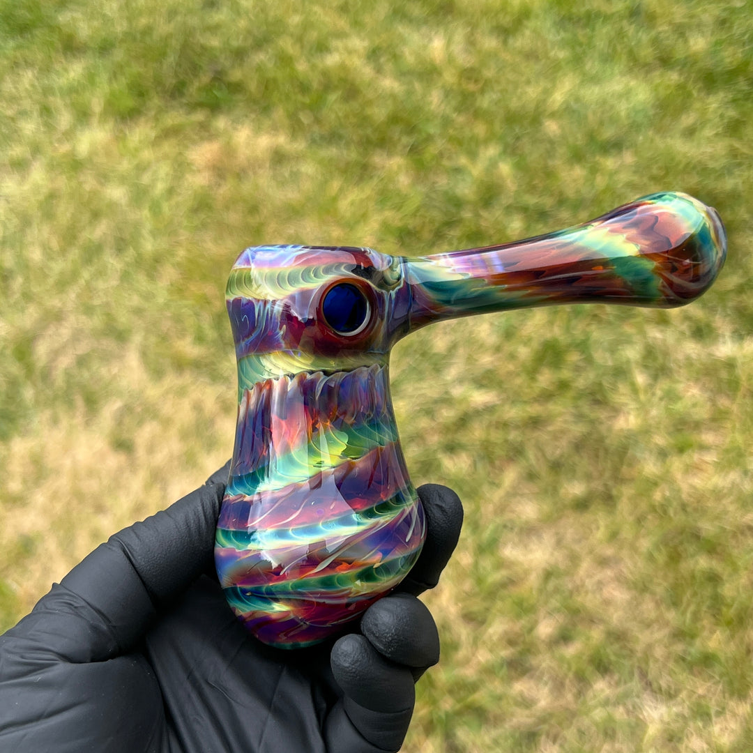 Purple Tie Dye Hammer Bubbler Glass Pipe Jedi Glassworks   