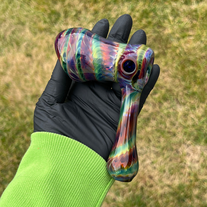 Purple Tie Dye Hammer Bubbler Glass Pipe Jedi Glassworks   