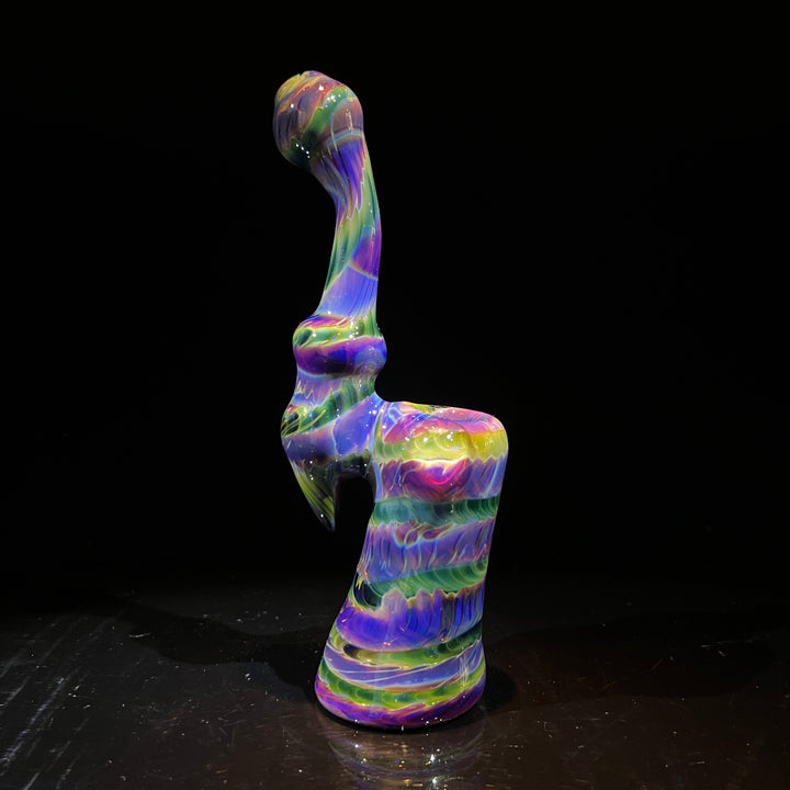 Purple Tie Dye Sherlock Bubbler Glass Pipe Jedi Glassworks   