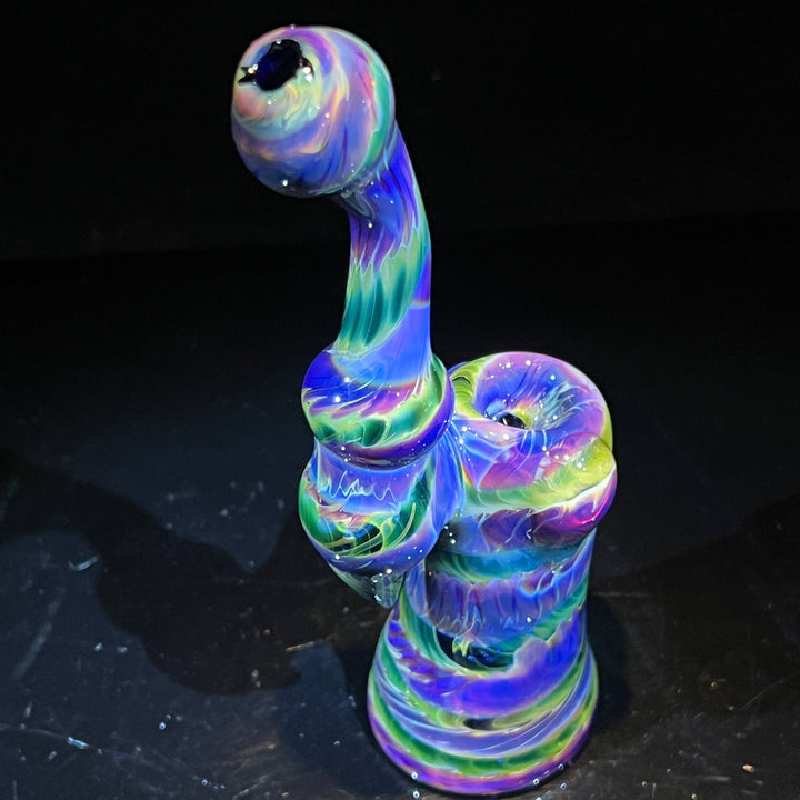 Purple Tie Dye Sherlock Bubbler Glass Pipe Jedi Glassworks   