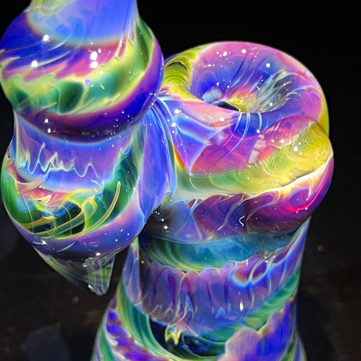 Purple Tie Dye Sherlock Bubbler Glass Pipe Jedi Glassworks   