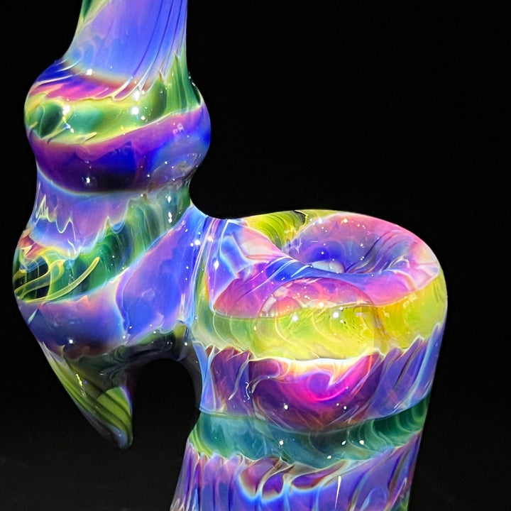 Purple Tie Dye Sherlock Bubbler Glass Pipe Jedi Glassworks   