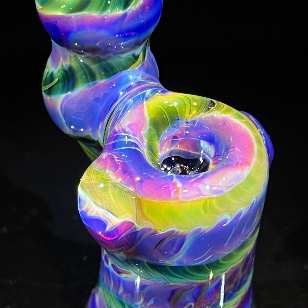 Purple Tie Dye Sherlock Bubbler Glass Pipe Jedi Glassworks   