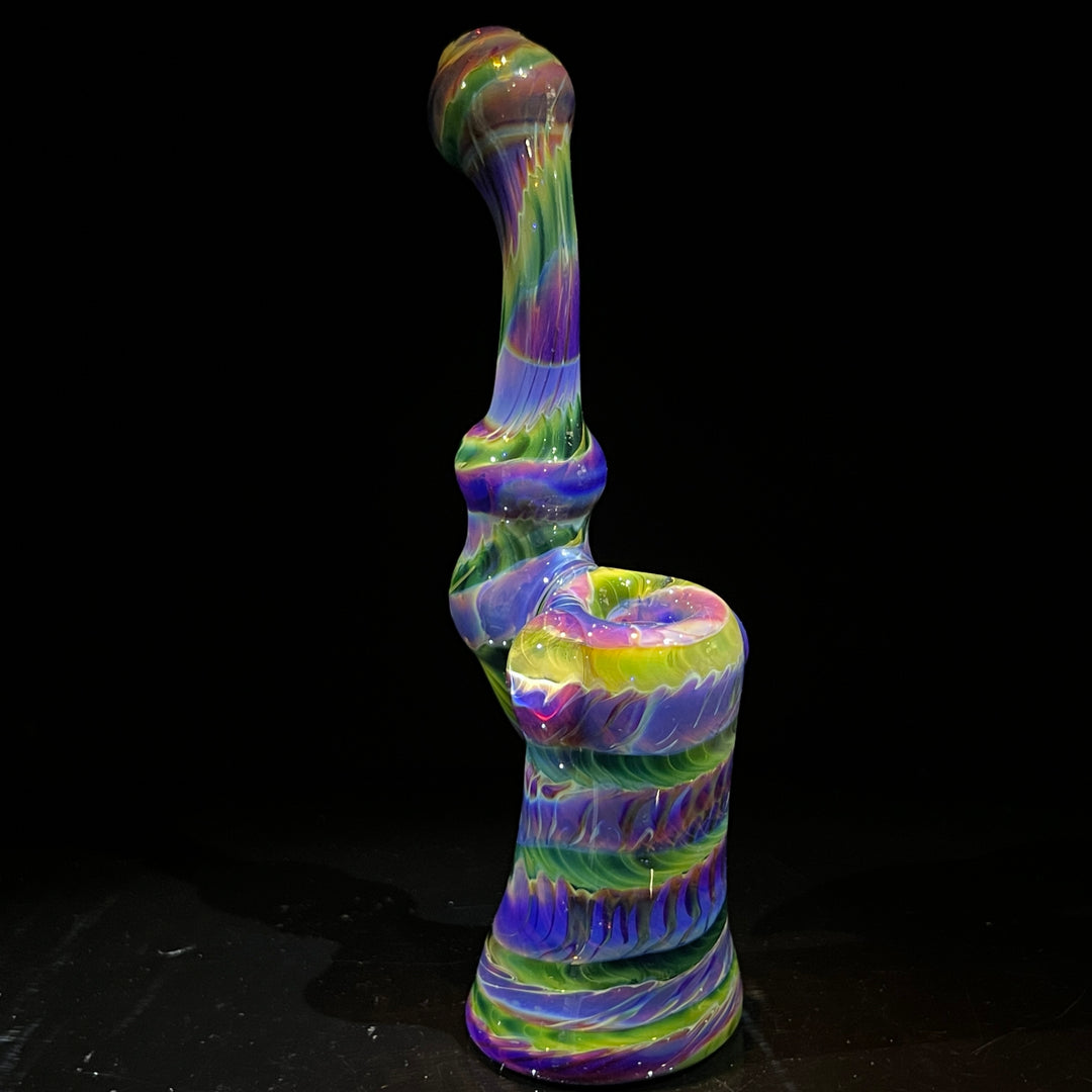 Purple Tie Dye Sherlock Bubbler Glass Pipe Jedi Glassworks   