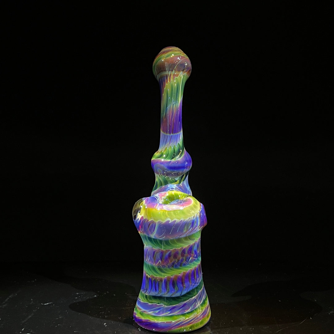 Purple Tie Dye Sherlock Bubbler Glass Pipe Jedi Glassworks   