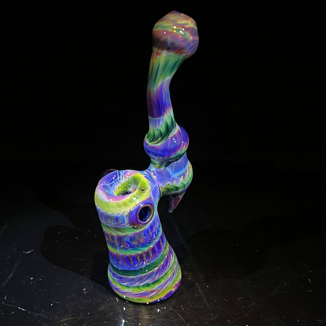 Purple Tie Dye Sherlock Bubbler Glass Pipe Jedi Glassworks   