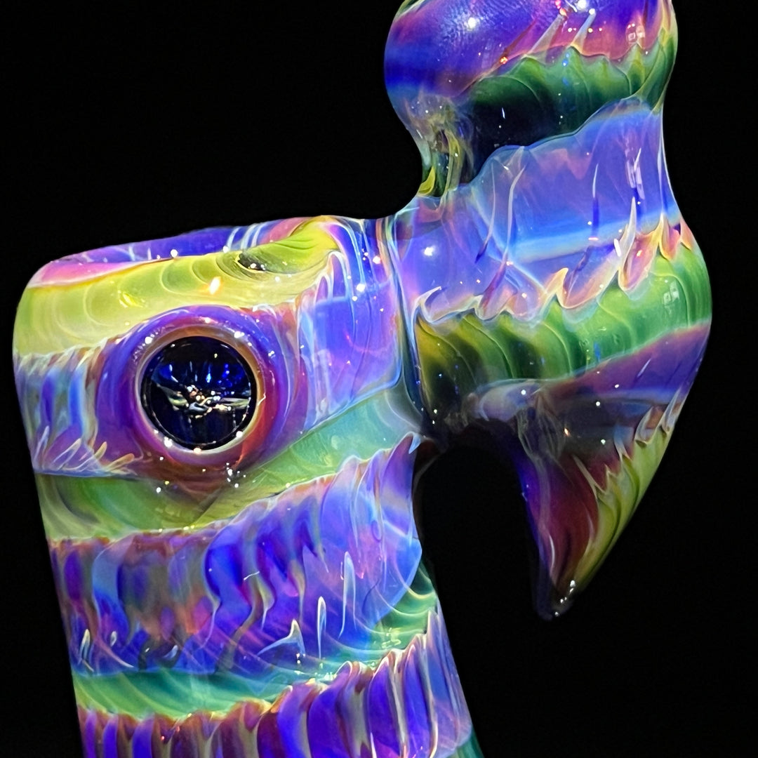 Purple Tie Dye Sherlock Bubbler Glass Pipe Jedi Glassworks   