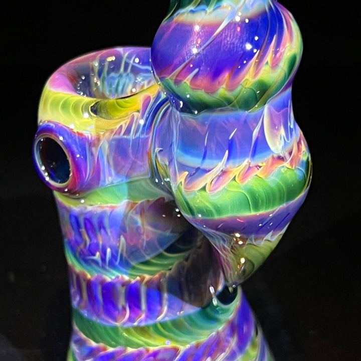 Purple Tie Dye Sherlock Bubbler Glass Pipe Jedi Glassworks   