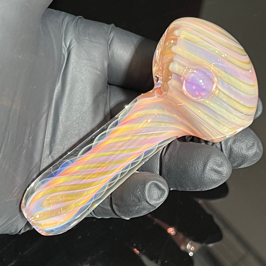 Thick Fume Pipe Pink Slyme Marble Glass Pipe Chuck Glass   