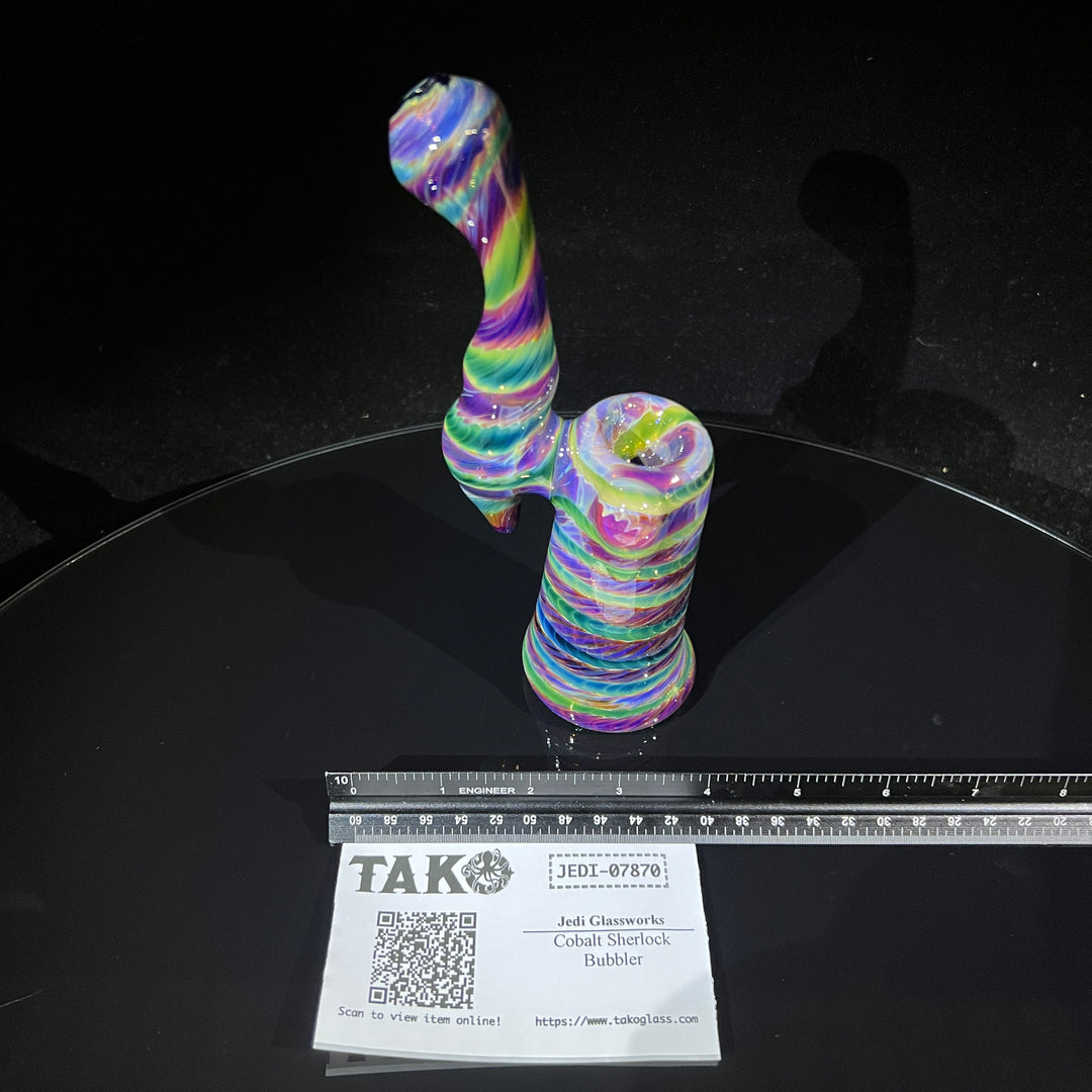 Purple Tie Dye Sherlock Bubbler Glass Pipe Jedi Glassworks