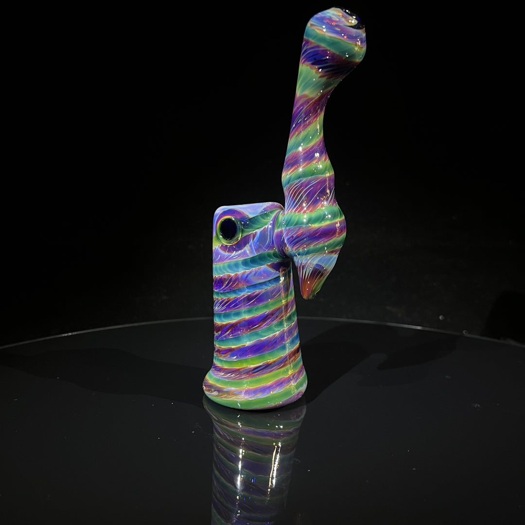 Purple Tie Dye Sherlock Bubbler Glass Pipe Jedi Glassworks