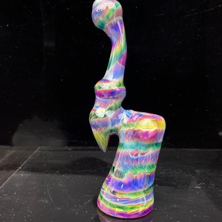 Purple Tie Dye Sherlock Bubbler Glass Pipe Jedi Glassworks   