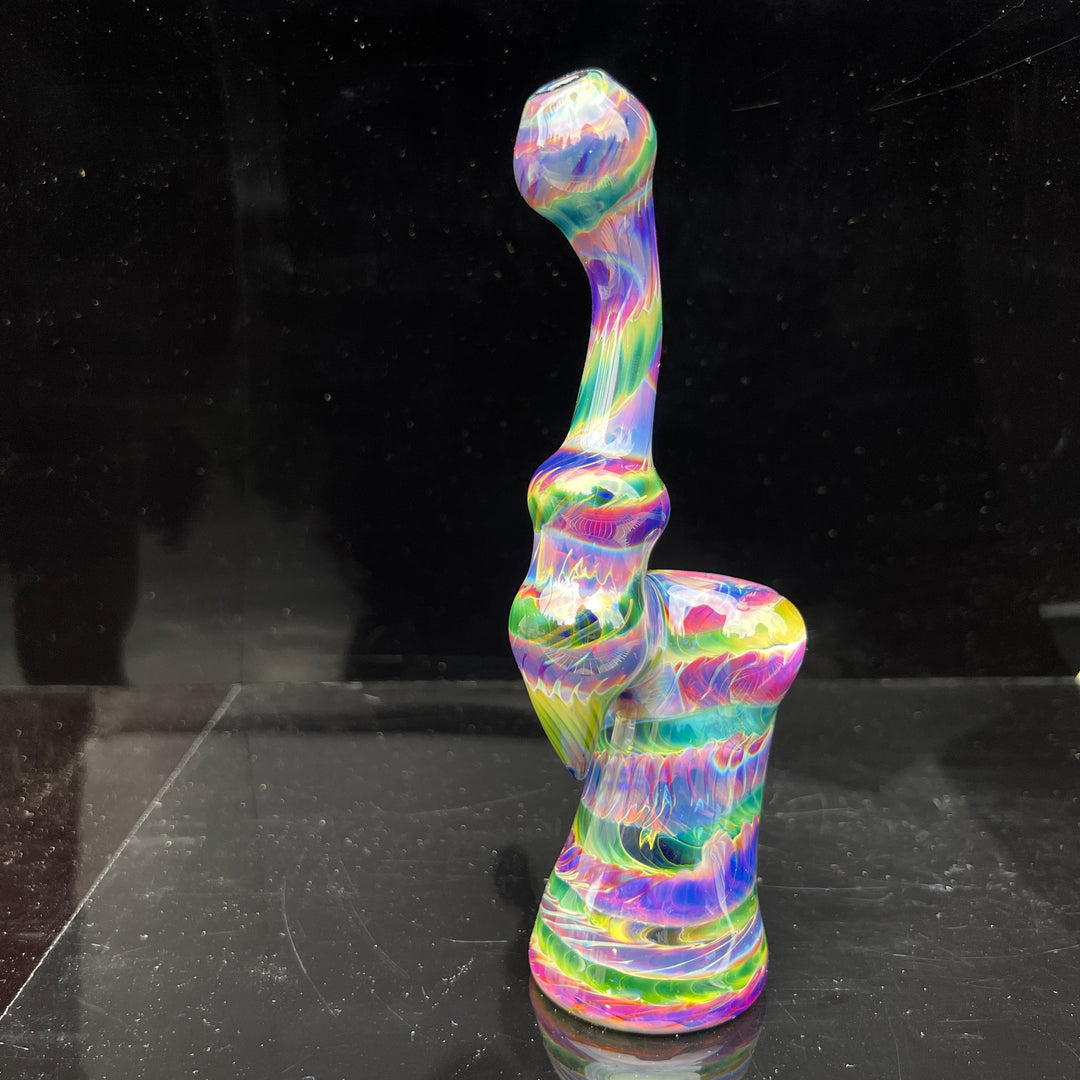 Purple Tie Dye Sherlock Bubbler Glass Pipe Jedi Glassworks   