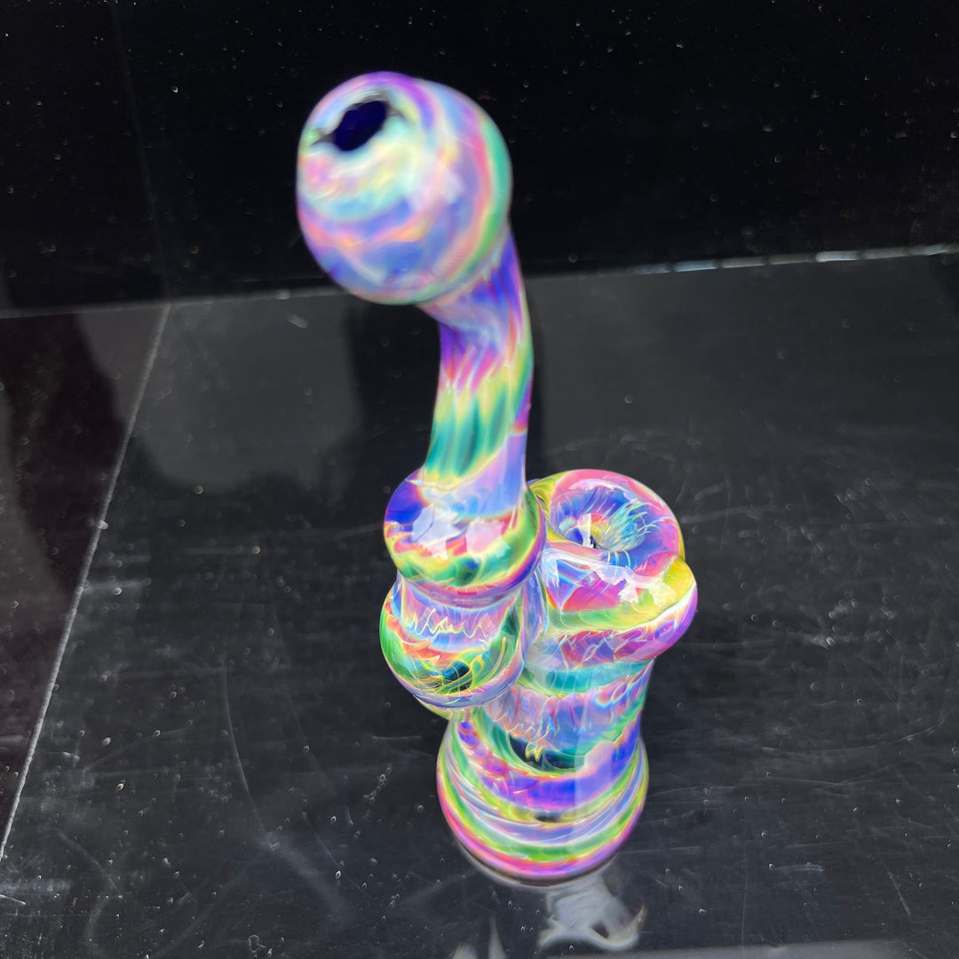 Purple Tie Dye Sherlock Bubbler Glass Pipe Jedi Glassworks   