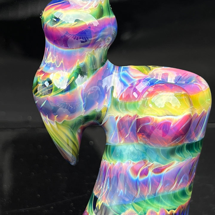 Purple Tie Dye Sherlock Bubbler Glass Pipe Jedi Glassworks   