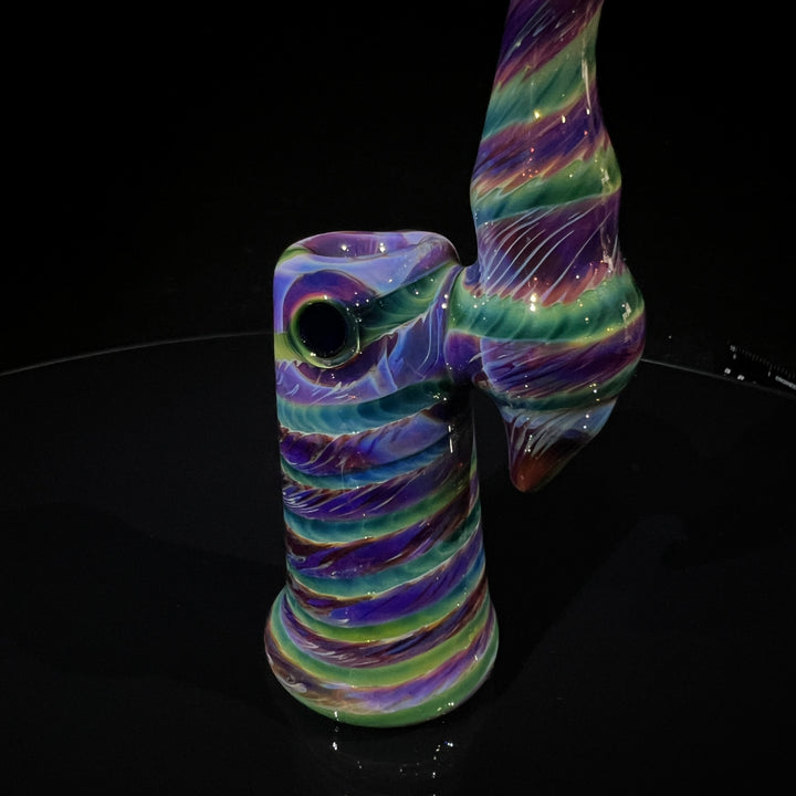 Purple Tie Dye Sherlock Bubbler Glass Pipe Jedi Glassworks