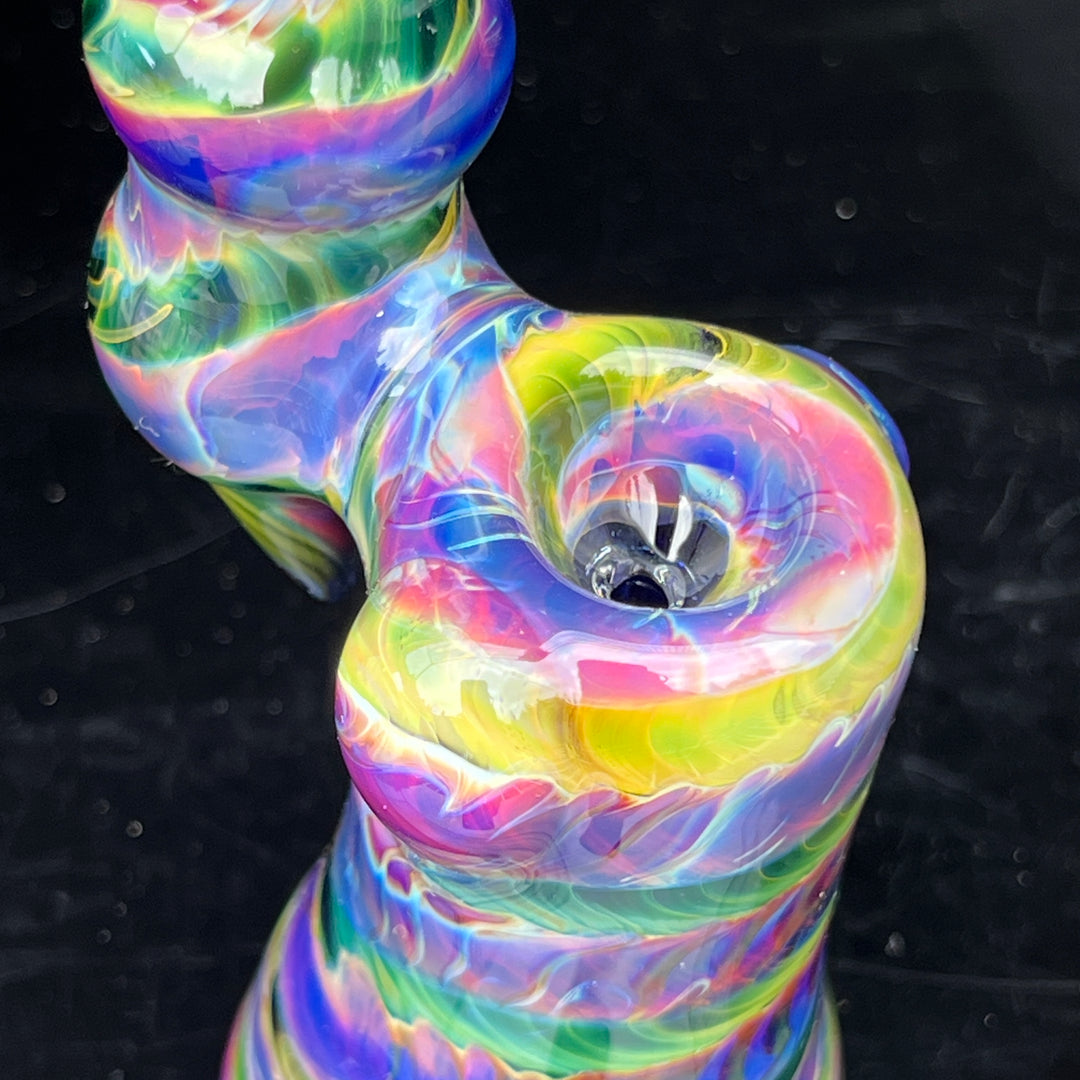 Purple Tie Dye Sherlock Bubbler Glass Pipe Jedi Glassworks   