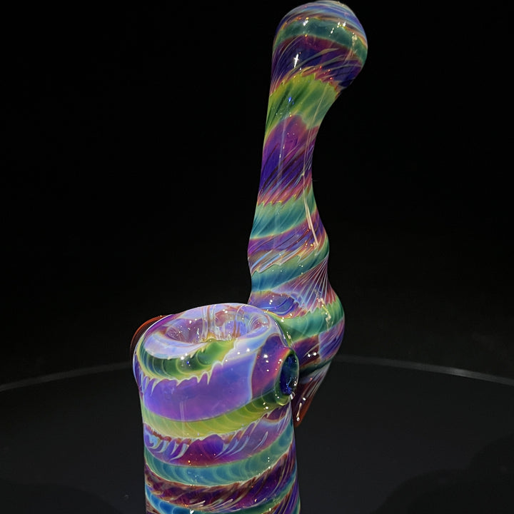 Purple Tie Dye Sherlock Bubbler Glass Pipe Jedi Glassworks