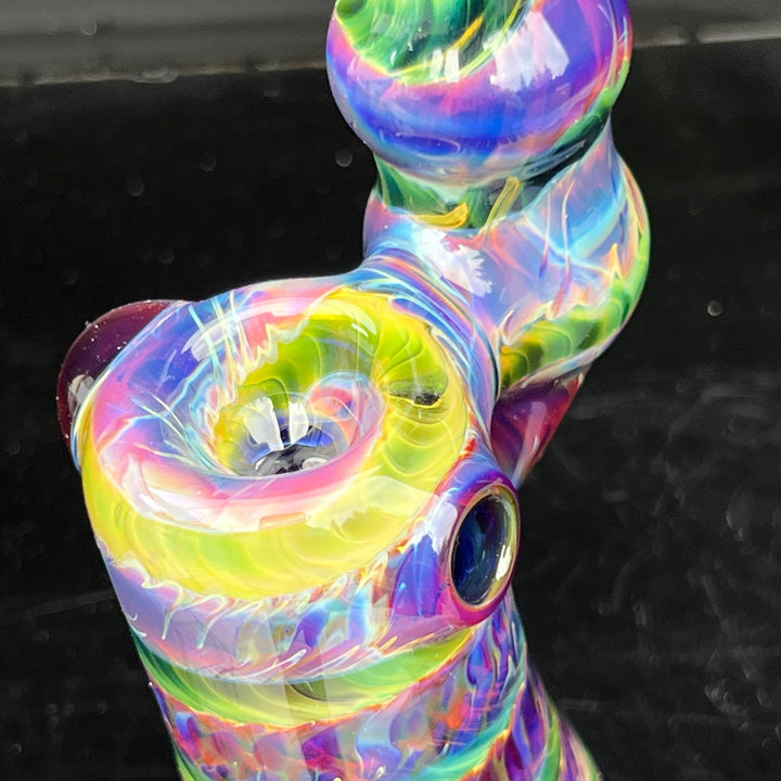 Purple Tie Dye Sherlock Bubbler Glass Pipe Jedi Glassworks   