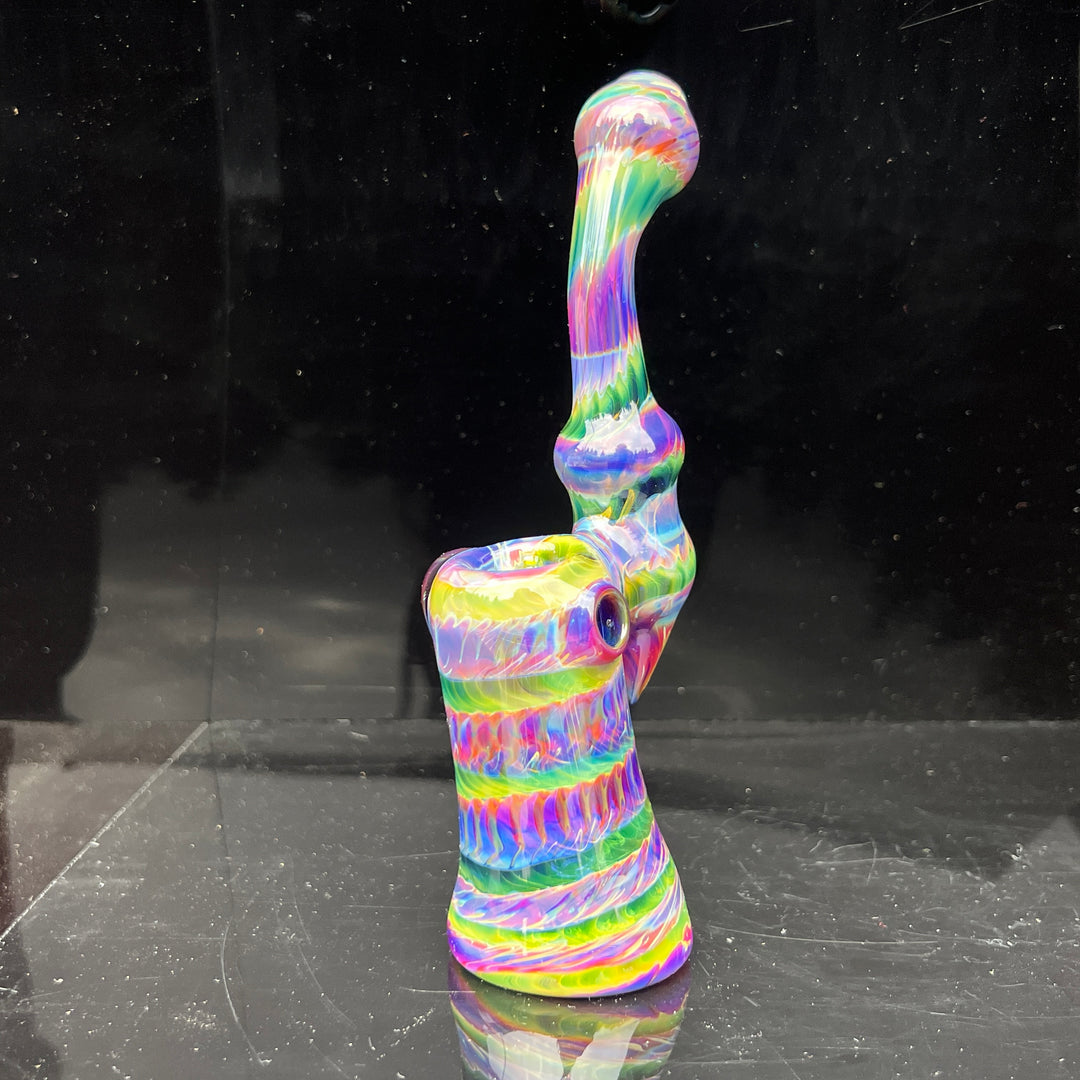 Purple Tie Dye Sherlock Bubbler Glass Pipe Jedi Glassworks   