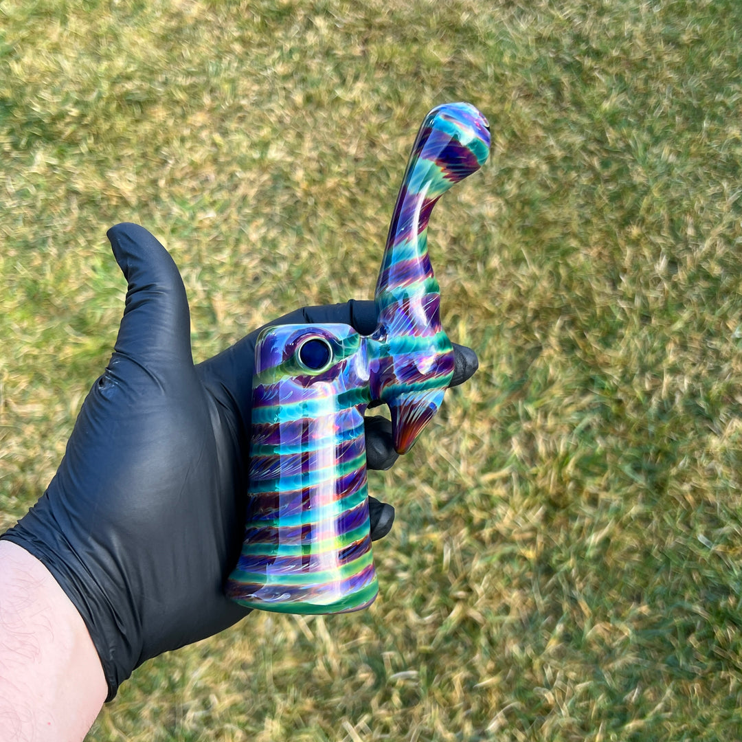 Purple Tie Dye Sherlock Bubbler Glass Pipe Jedi Glassworks