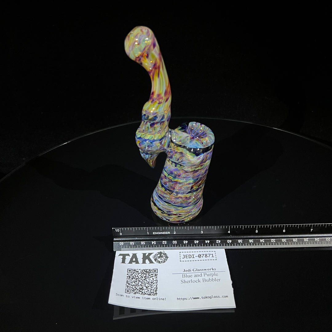 Multi-Color Sherlock Bubbler Glass Pipe Jedi Glassworks