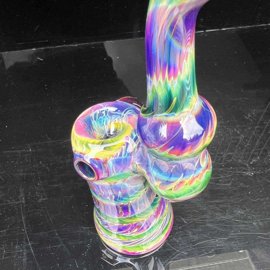 Purple Tie Dye Sherlock Bubbler Glass Pipe Jedi Glassworks   