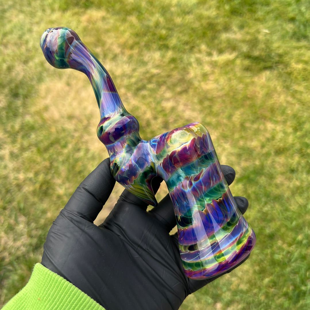 Purple Tie Dye Sherlock Bubbler Glass Pipe Jedi Glassworks   