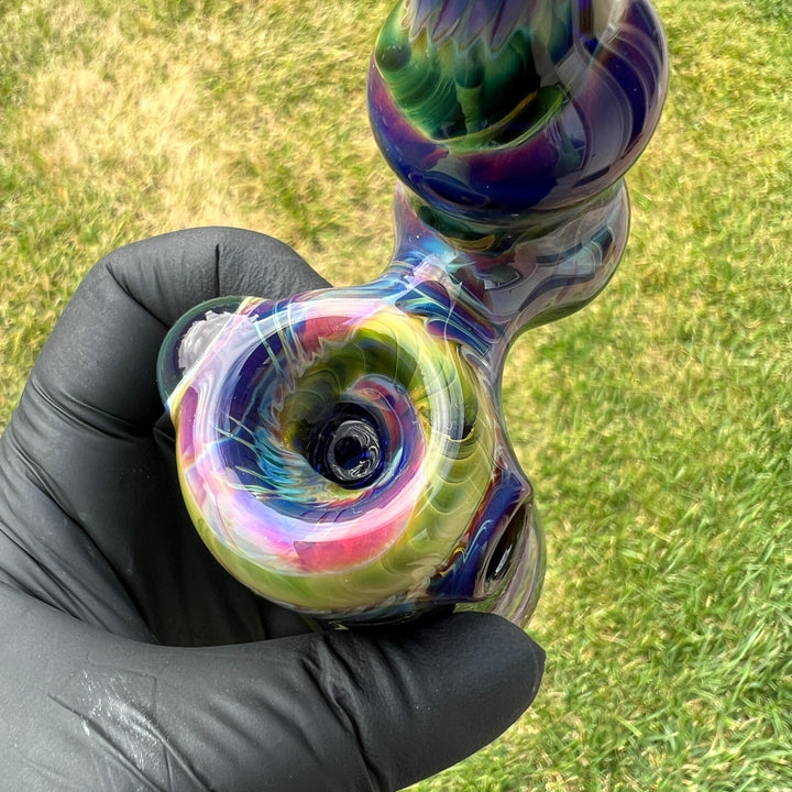 Purple Tie Dye Sherlock Bubbler Glass Pipe Jedi Glassworks   