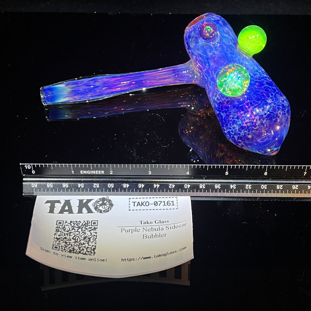 Purple Nebula Sidecar Bubbler Glass Pipe Tako Glass   