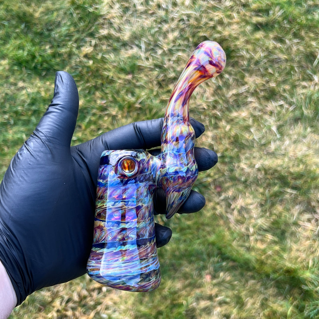 Multi-Color Sherlock Bubbler Glass Pipe Jedi Glassworks