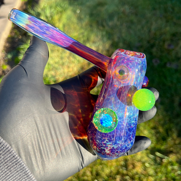 Purple Nebula Sidecar Bubbler Glass Pipe Tako Glass   