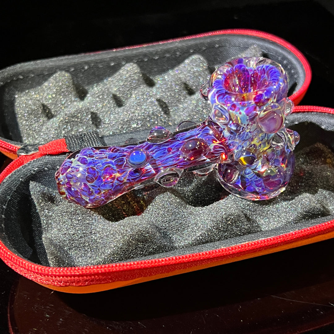 Purple Marble Hammer + Case Combo Glass Pipe TG   