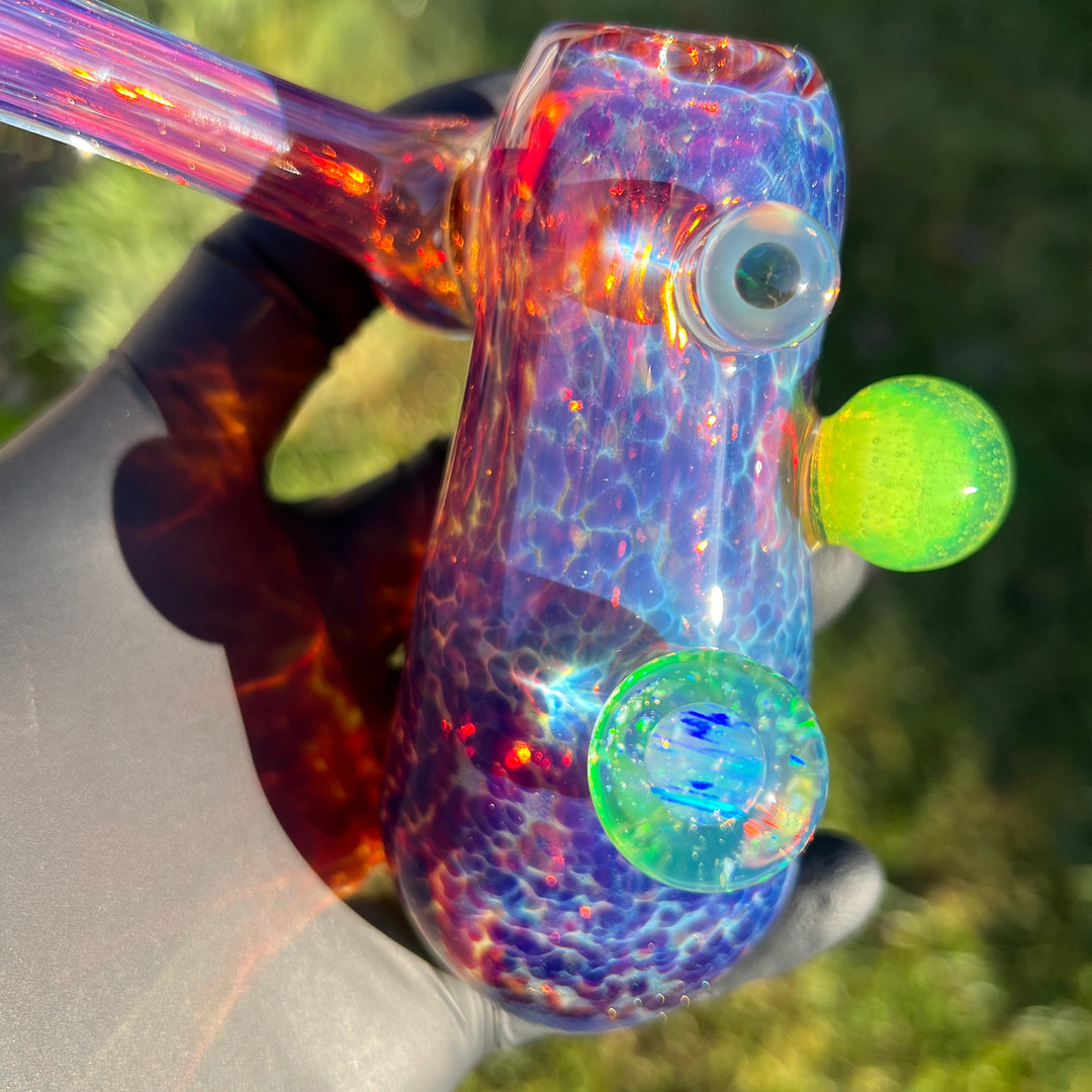 Purple Nebula Sidecar Bubbler Glass Pipe Tako Glass   