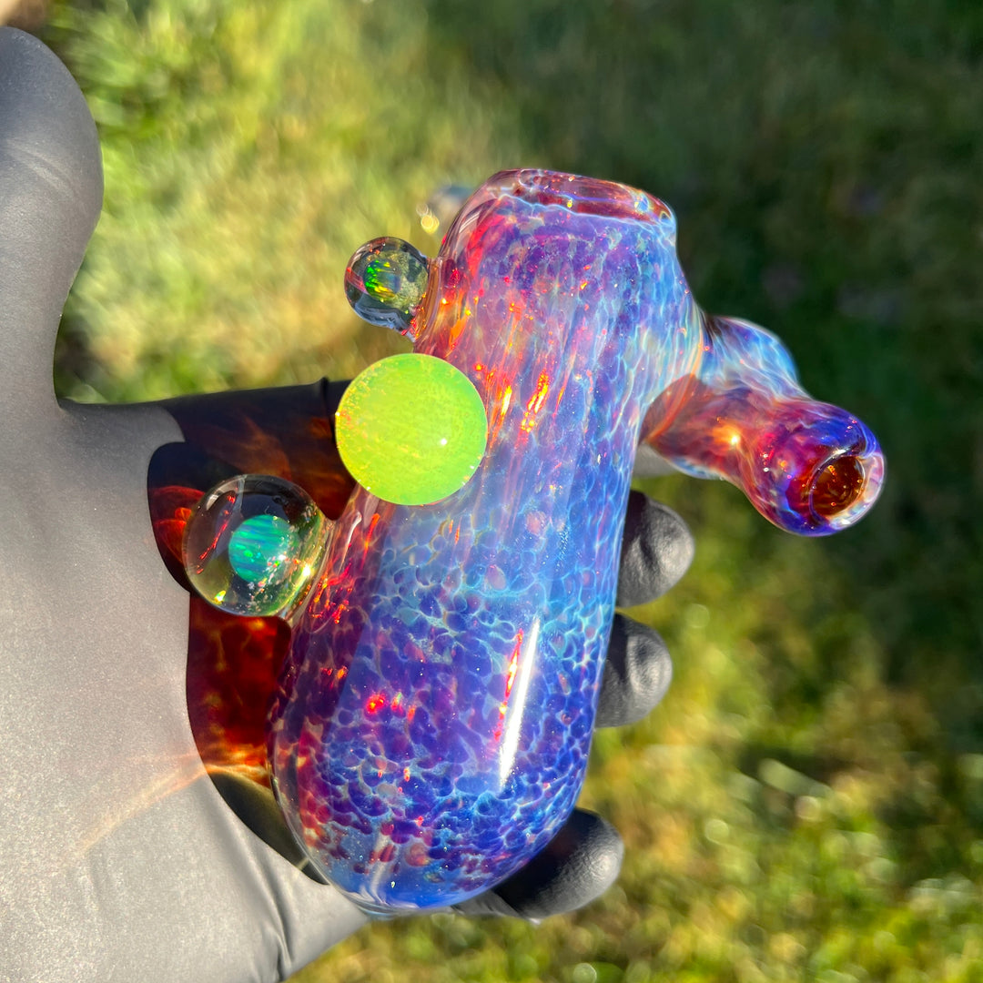 Purple Nebula Sidecar Bubbler Glass Pipe Tako Glass   