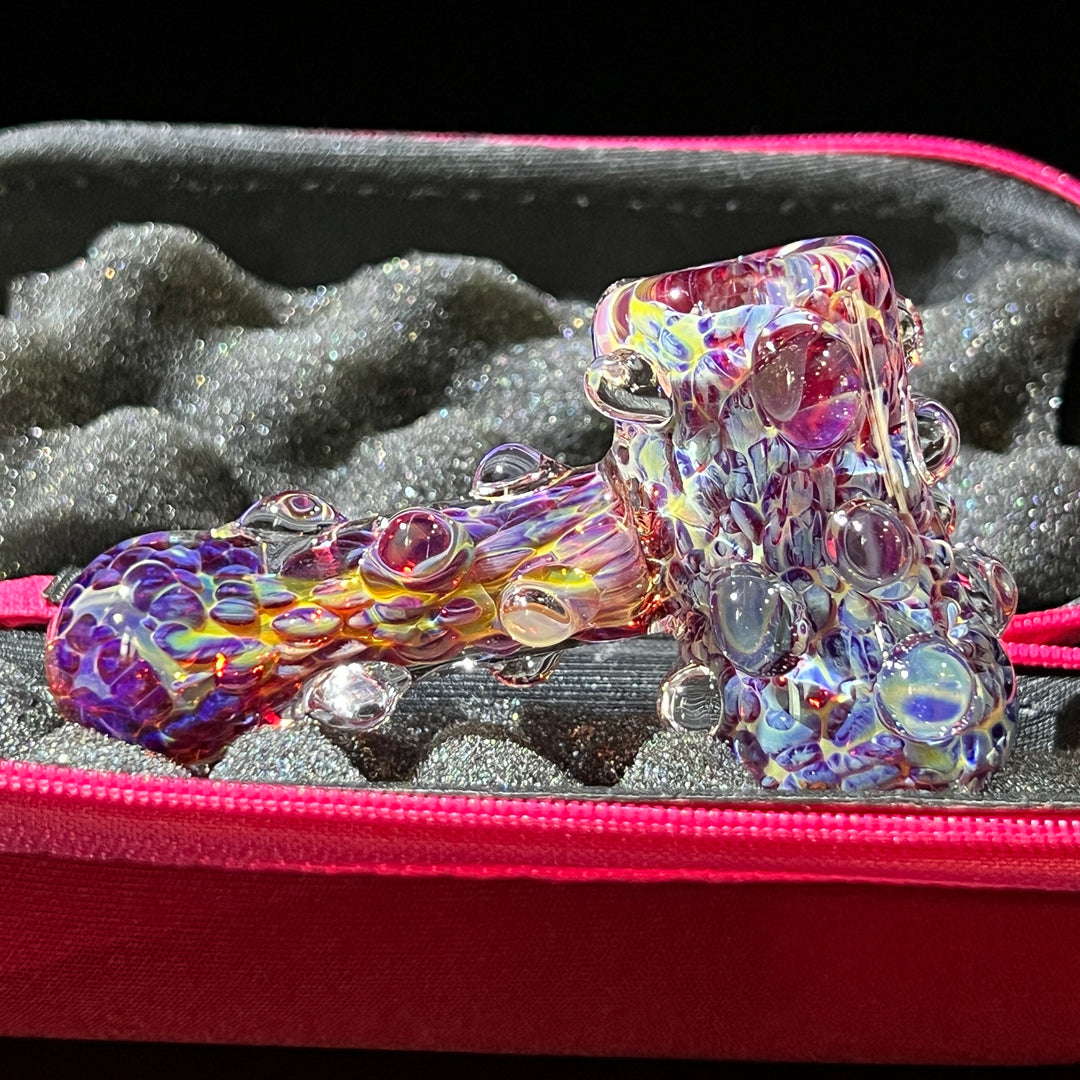 Purple Marble Hammer + Case Combo Glass Pipe TG   