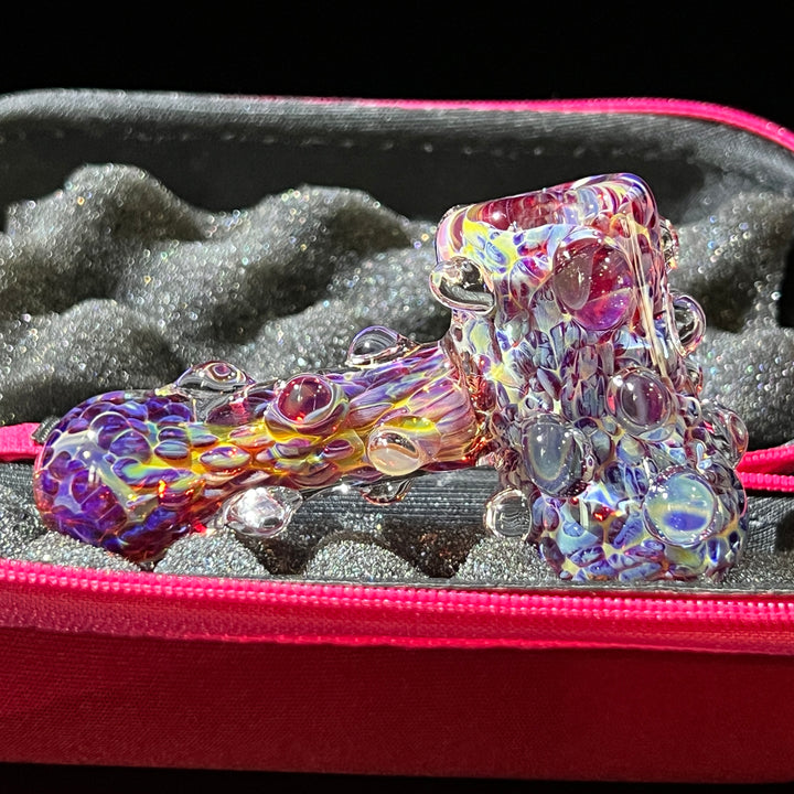 Purple Marble Hammer + Case Combo Glass Pipe TG   