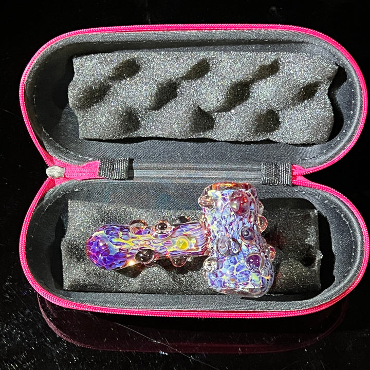 Purple Marble Hammer + Case Combo Glass Pipe TG   