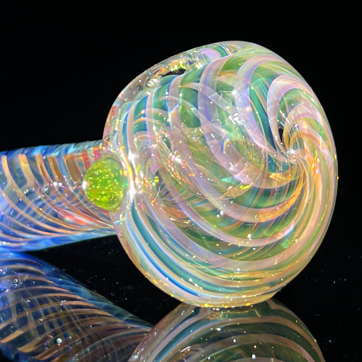 Thick Fume Pipe Green Slyme Marble Glass Pipe Chuck Glass   