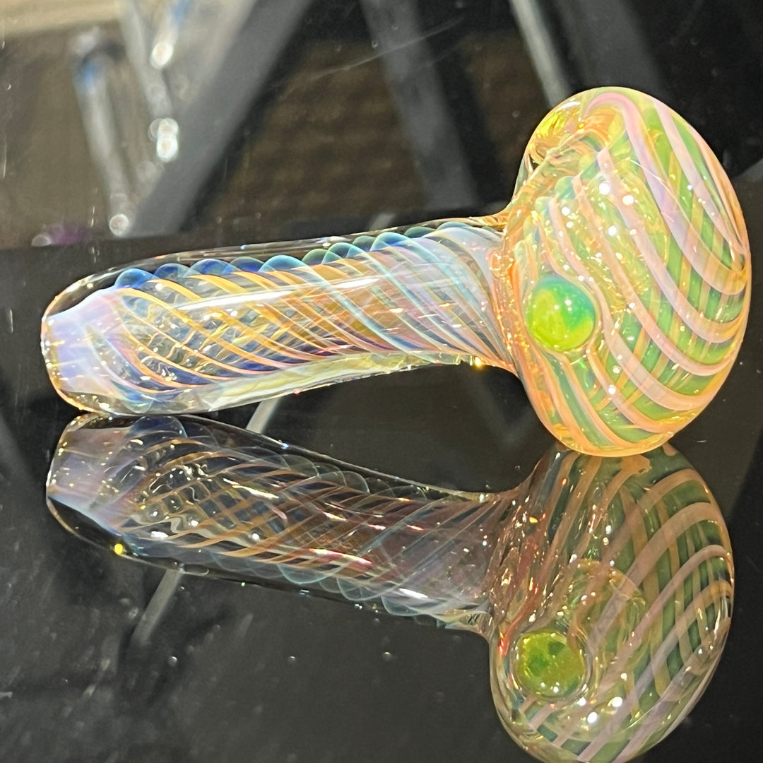 Thick Fume Pipe Green Slyme Marble Glass Pipe Chuck Glass   