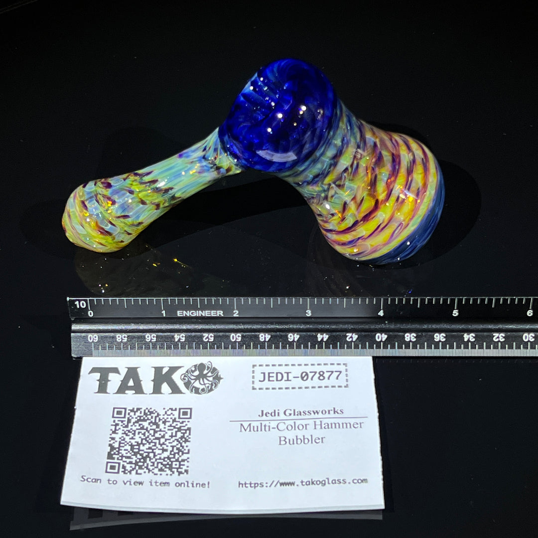 Multi-Color Hammer Bubbler Glass Pipe Jedi Glassworks