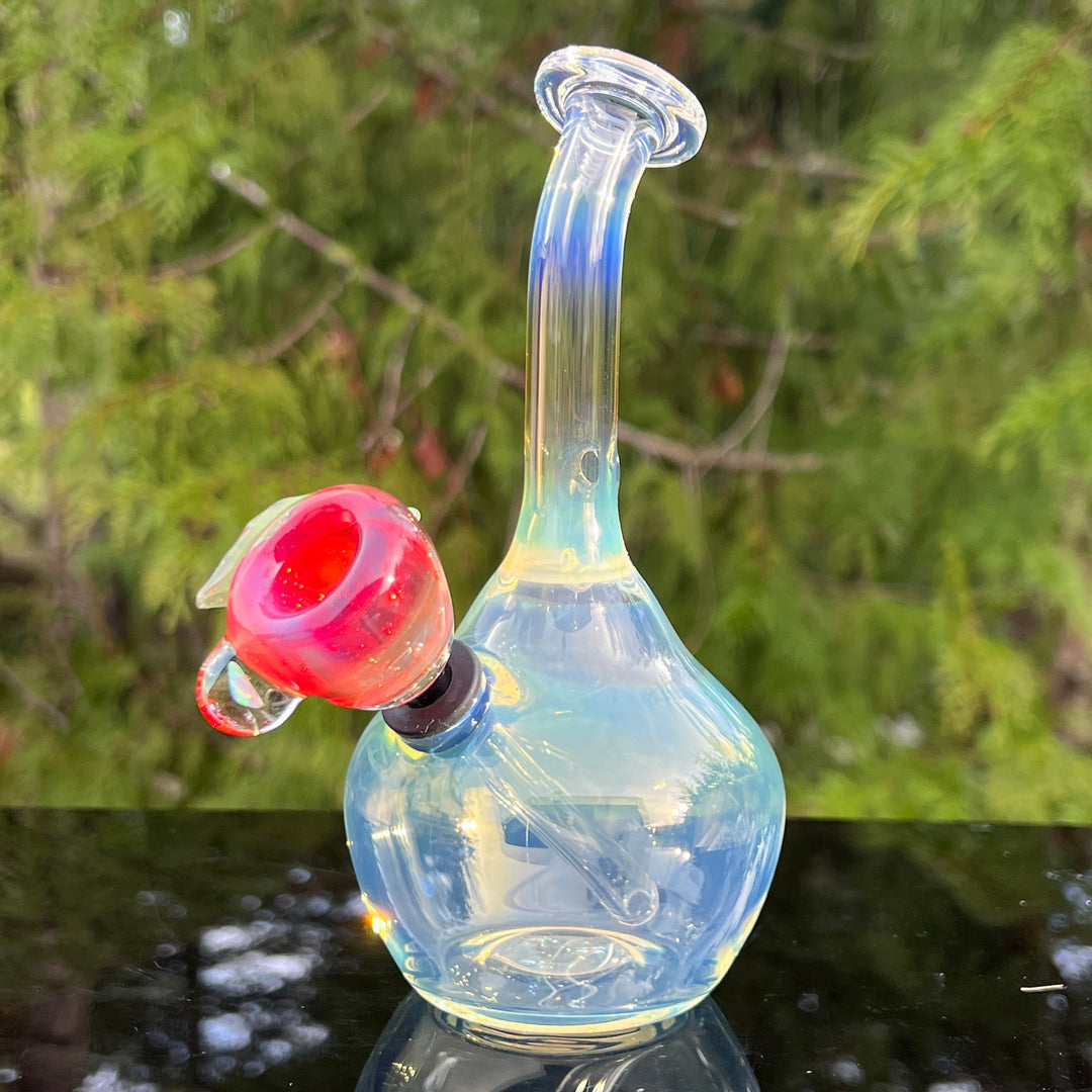 Beezy x Tako Collab Heavy Silver Fumed Mini Bong Glass Pipe Tako Glass   