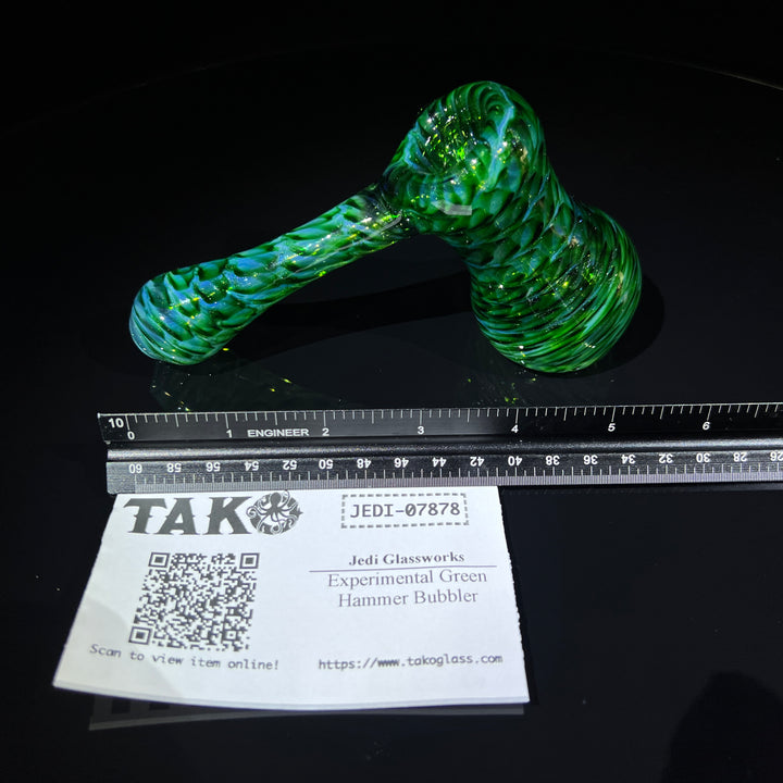 Experimental Green Hammer Bubbler Glass Pipe Jedi Glassworks