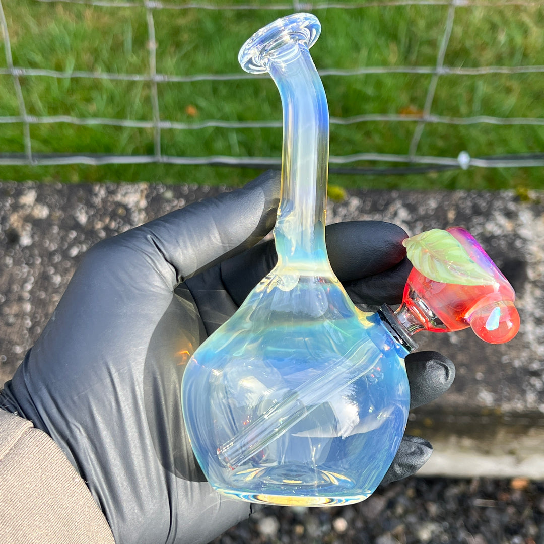 Beezy x Tako Collab Heavy Silver Fumed Mini Bong Glass Pipe Tako Glass   