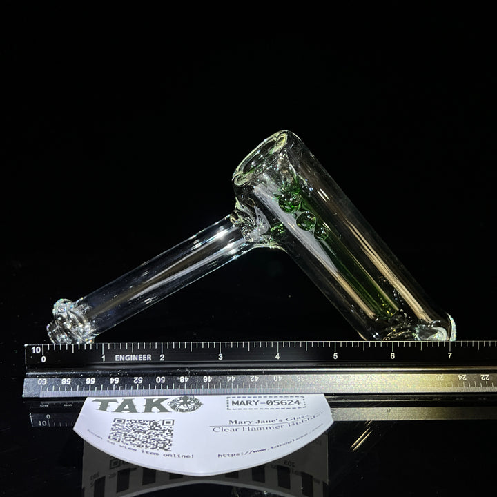 Clear Hammer Bubbler Glass Pipe Mary Jane's Glass   