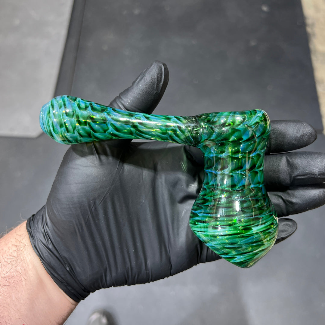 Experimental Green Hammer Bubbler Glass Pipe Jedi Glassworks