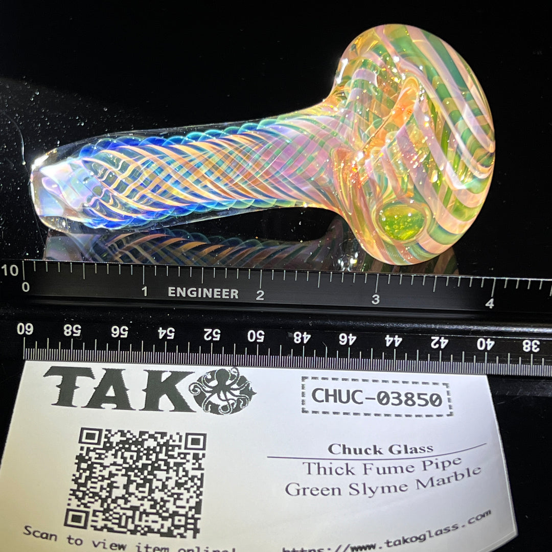 Thick Fume Pipe Green Slyme Marble Glass Pipe Chuck Glass   