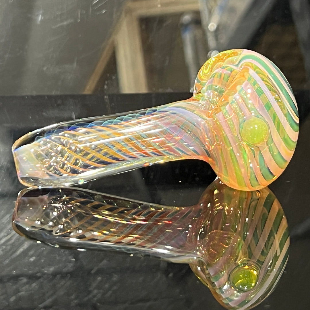 Thick Fume Pipe Green Slyme Marble Glass Pipe Chuck Glass   