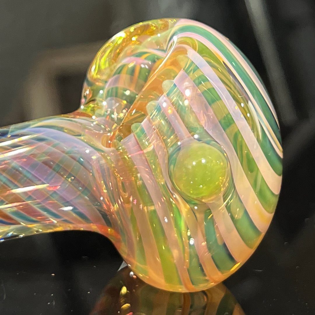 Thick Fume Pipe Green Slyme Marble Glass Pipe Chuck Glass   