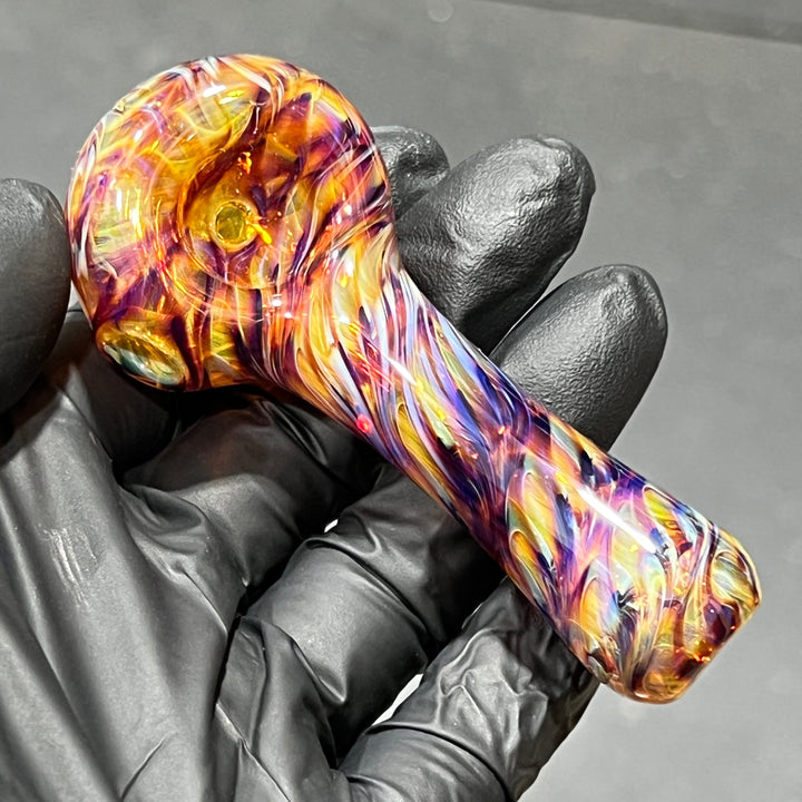 Multi-Colored Purple Pipe & Case Combo Glass Pipe Jedi Glassworks